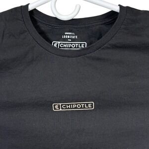 Chipotle Employee Loomstate Unisex Black T-Shirt Graphic Tee Size Cotton